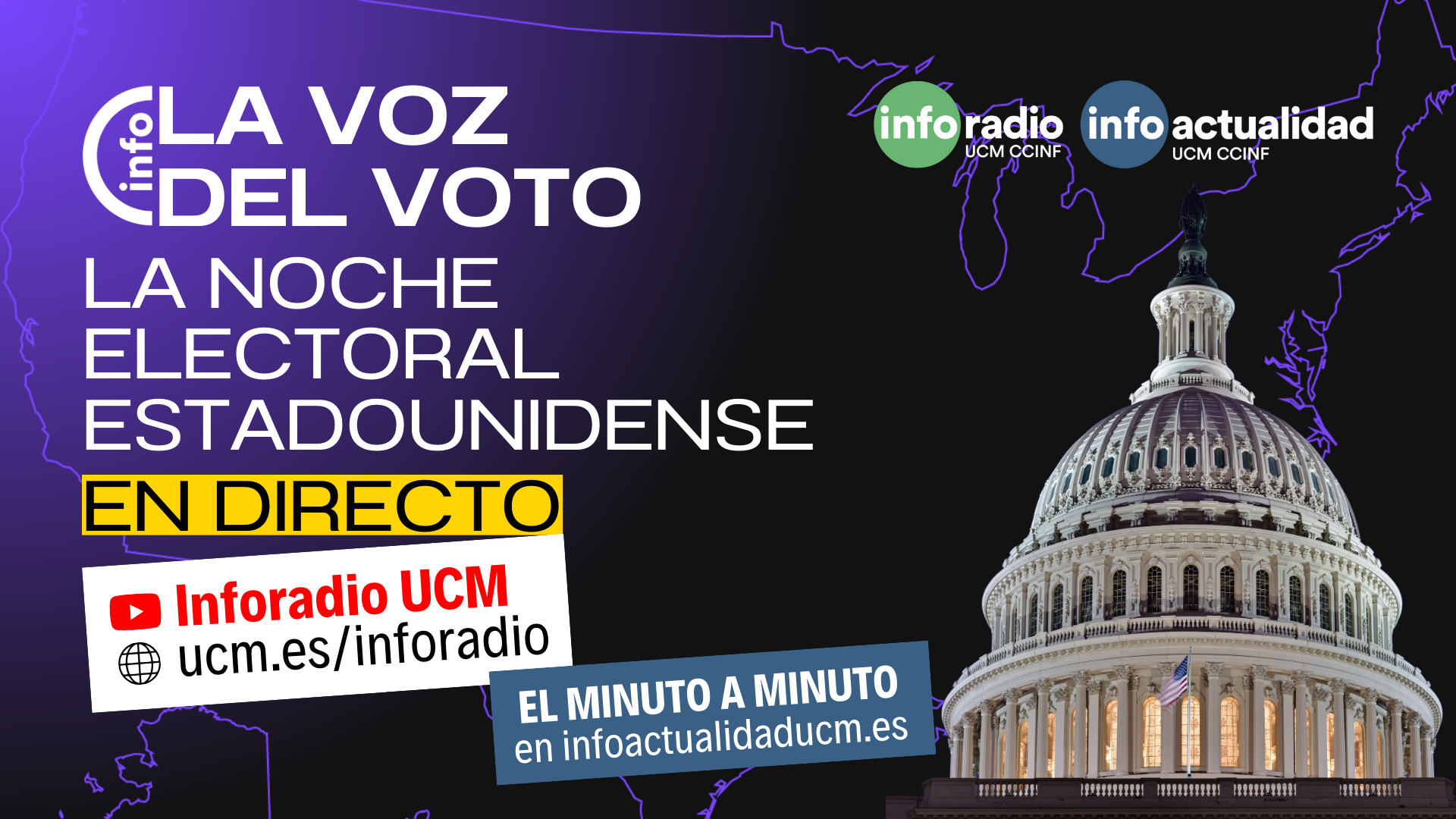 Inforadio e Infoactualidad se vuelcan en la noche electoral estadounidense 